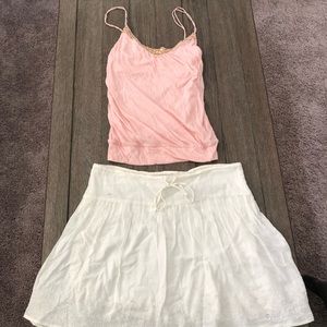 Abercrombie and Fitch pink cami and skirt bundle